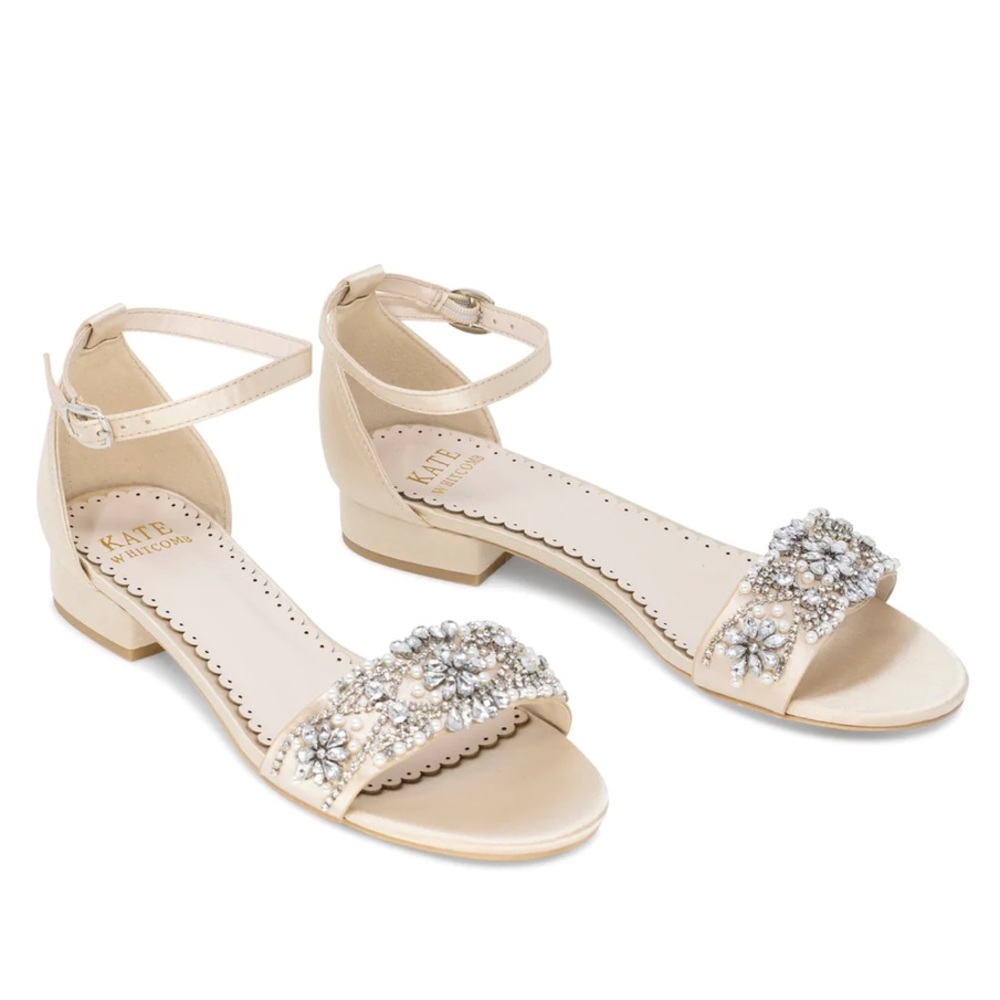 Kate Whitcomb Aerin Heeled Sandals Size 9 Champagne